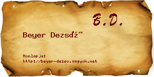 Beyer Dezső névjegykártya