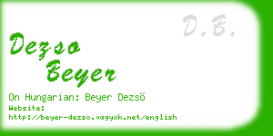 dezso beyer business card